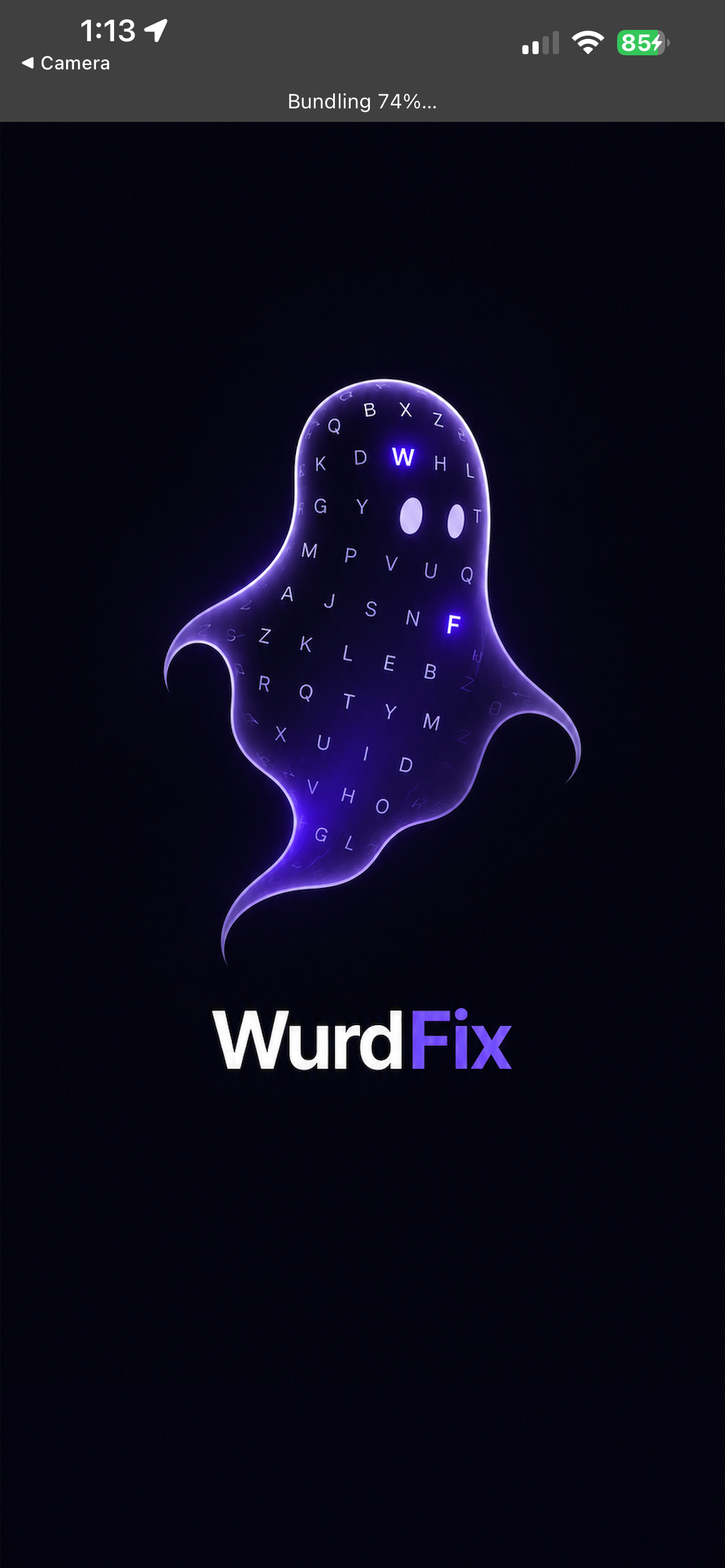 Wurd Fix splash screen — letters haunt you everywhere